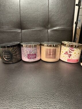 Bath & Body Works 3 Wick Candle Bundle Lot of 4